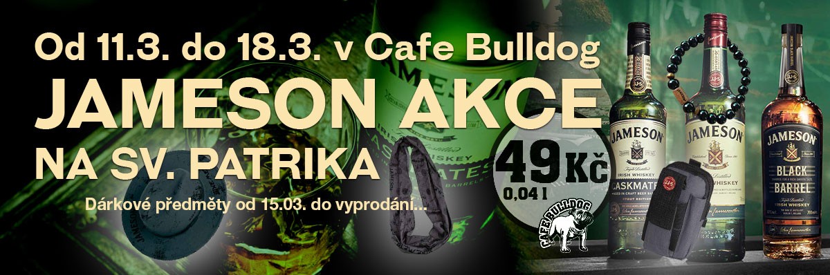 Jameson za super cenu 49 Kč v Cafe Bulldog